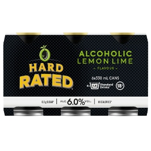 Picture of Hard Rated 6% Vodka Lemon Lime 6pack Cans 330ml