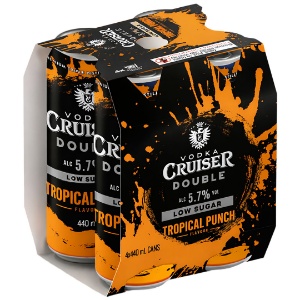 Picture of Cruiser Double 5.7% Tropical Punch Cans 4pk 440ml