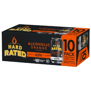 Picture of Hard Rated 6% Vodka Orange 10pk Cans 330ml