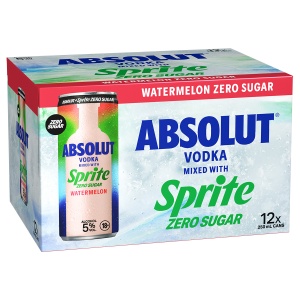 Picture of Absolut & Sprite Zero Watermelon 5% 12pk Cans 250ml